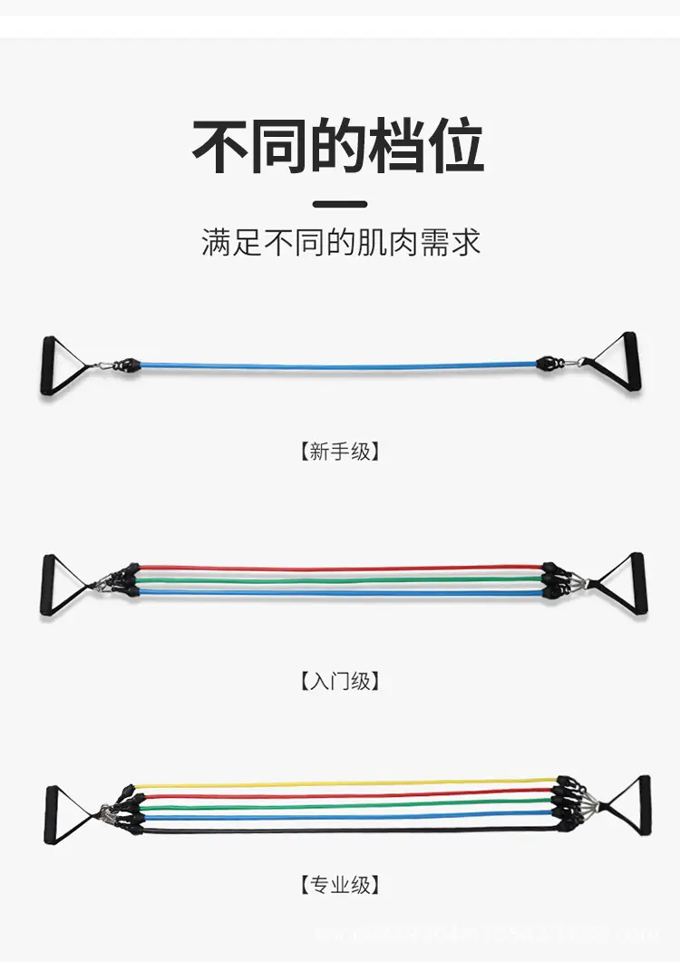 Tpe 11-Piece Set with Labels, Tensioner, Carabiner, Tension Rope, Resistance Band, Hook, Home Fitness Stretching — feature 8