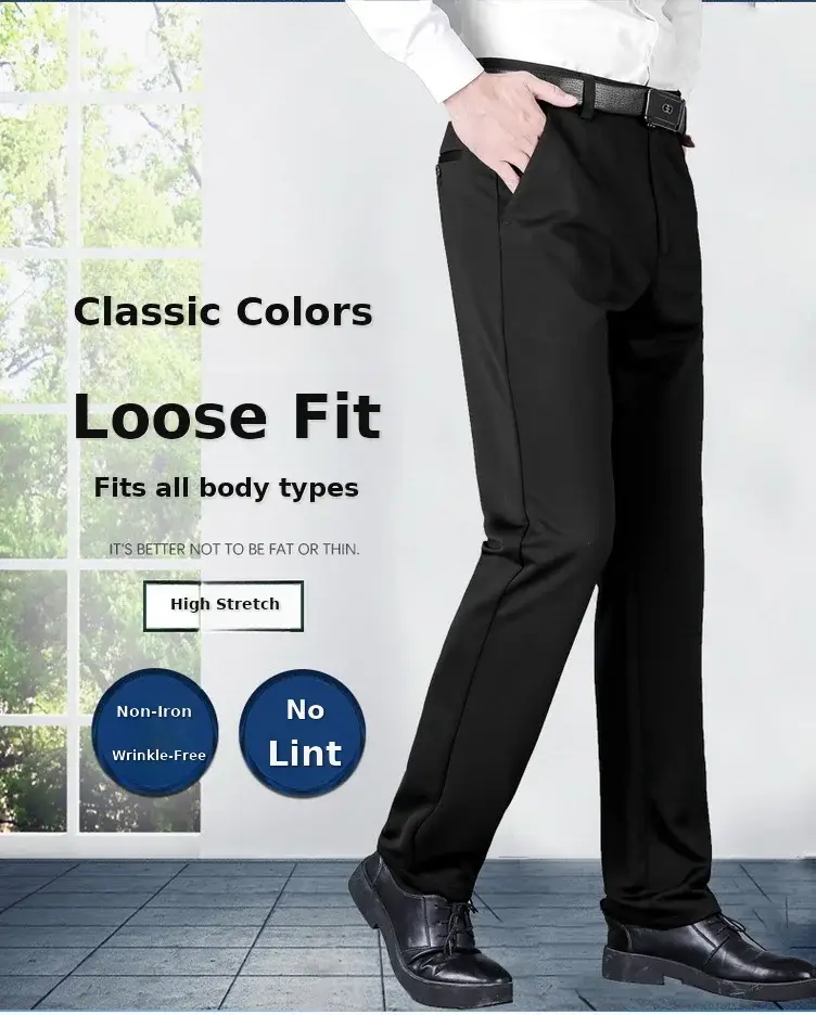 Men's Wrinkle-Free Ice Silk Pants Summer — feature 15