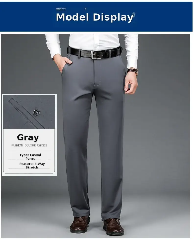 Men's Wrinkle-Free Ice Silk Pants Summer — feature 4
