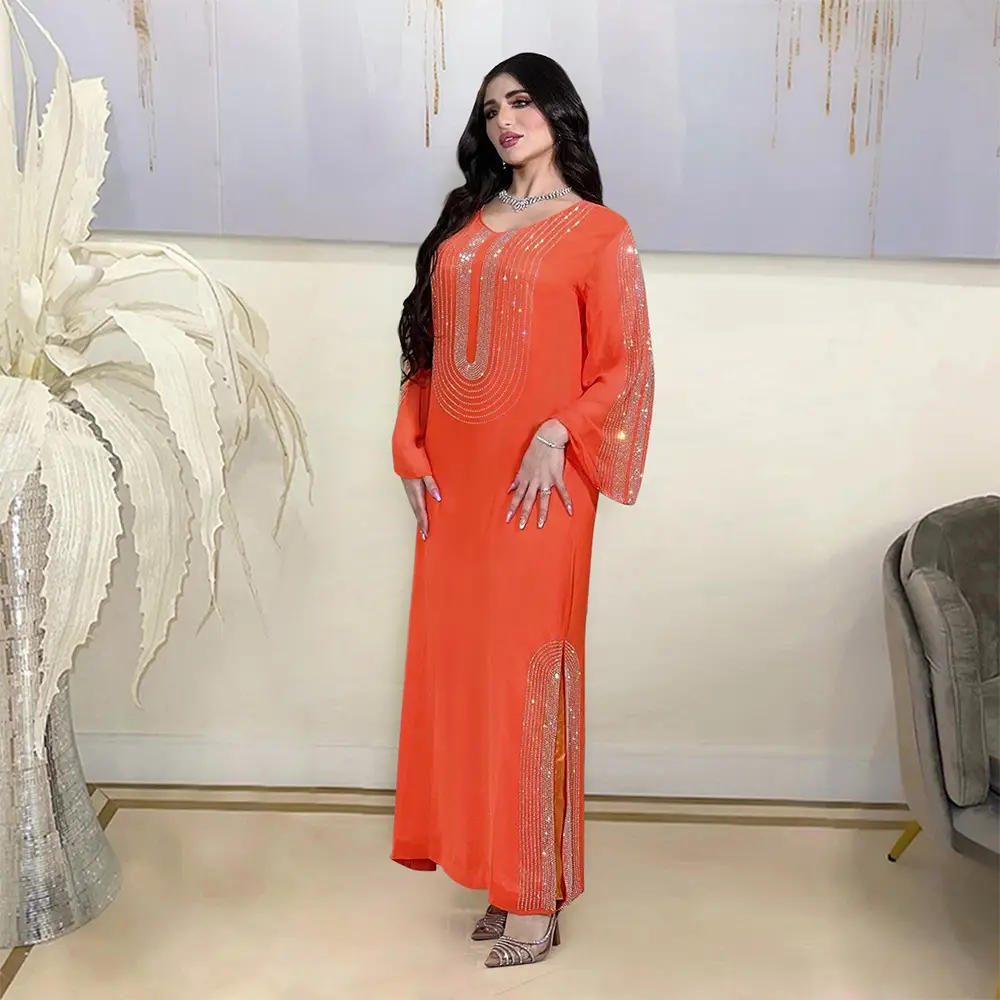 Xqy500195 Ethnic Clothing, Fashionable Rhinestone Dress, Home Wear, Work Attire Robe — feature 15