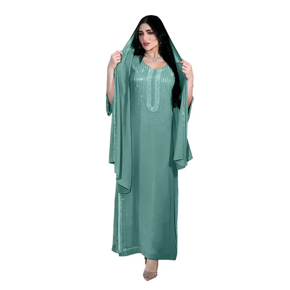Xqy500195 Ethnic Clothing, Fashionable Rhinestone Dress, Home Wear, Work Attire Robe — feature 20