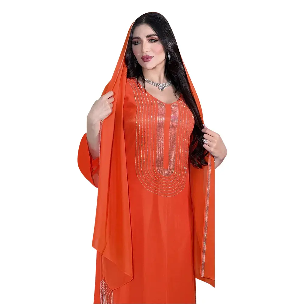 Xqy500195 Ethnic Clothing, Fashionable Rhinestone Dress, Home Wear, Work Attire Robe — feature 22