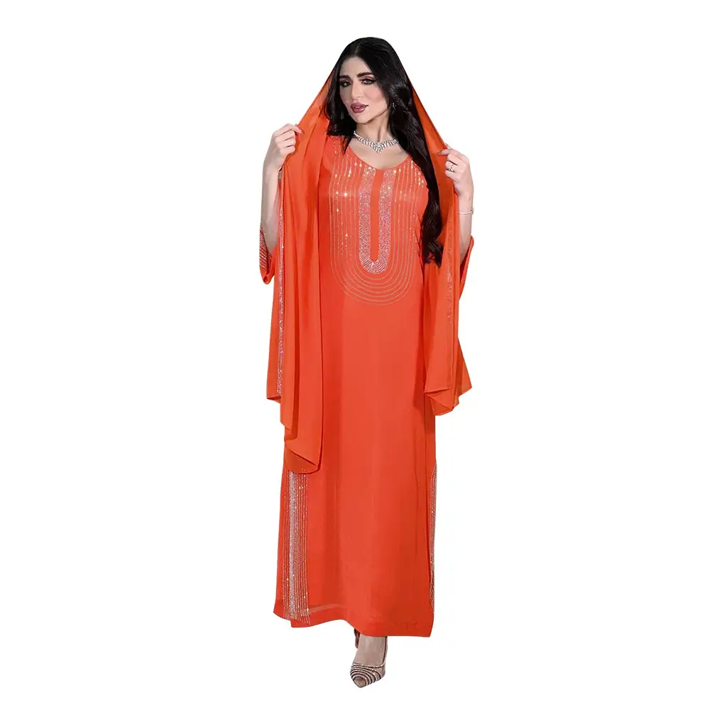 Xqy500195 Ethnic Clothing, Fashionable Rhinestone Dress, Home Wear, Work Attire Robe — feature 23