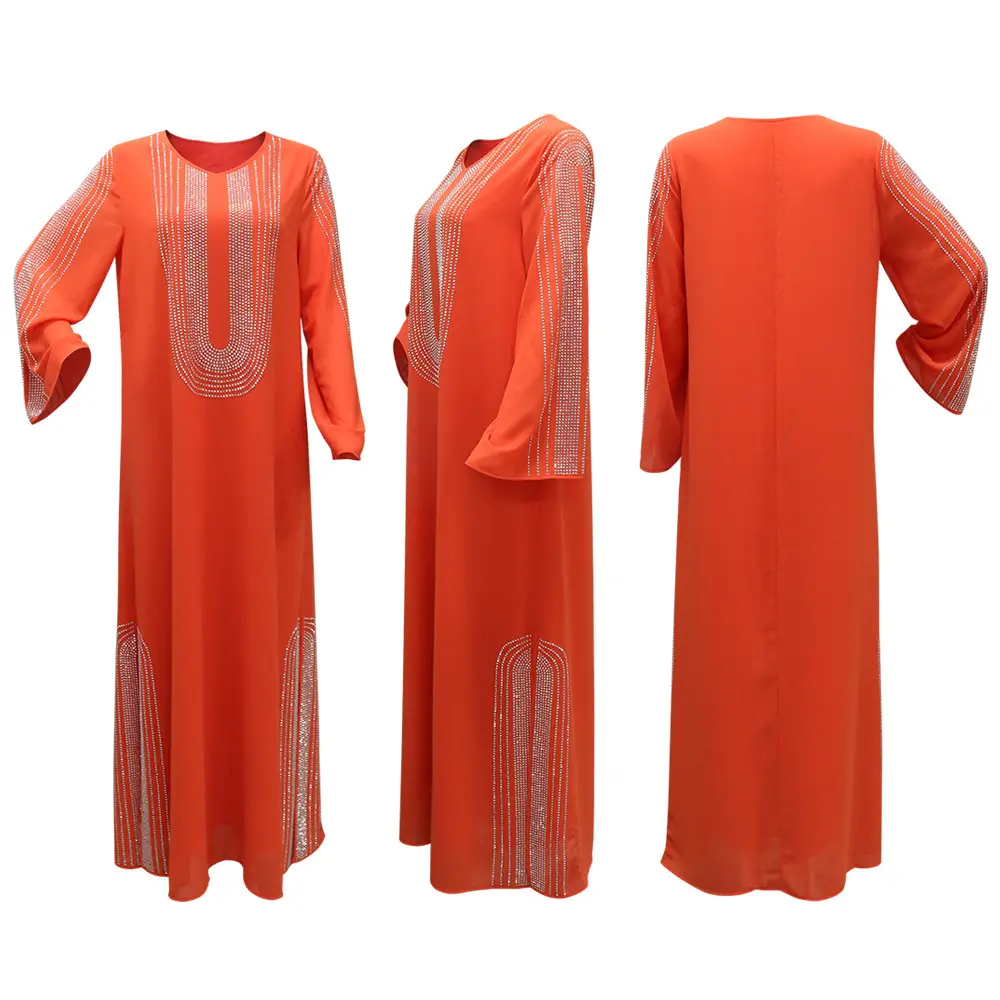 Xqy500195 Ethnic Clothing, Fashionable Rhinestone Dress, Home Wear, Work Attire Robe — feature 34