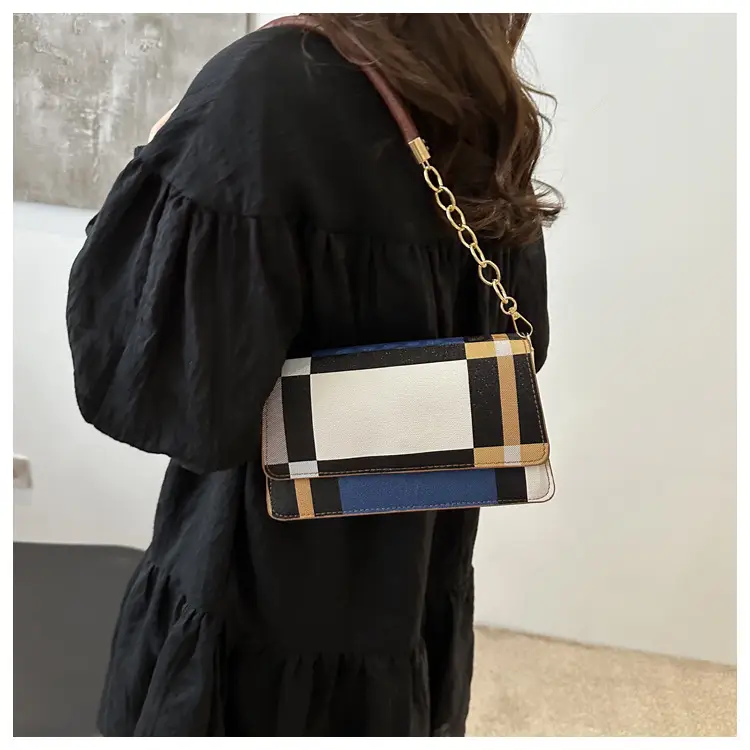 Women's Korean Style Crossbody Bag Brown Black Checkered — feature 10