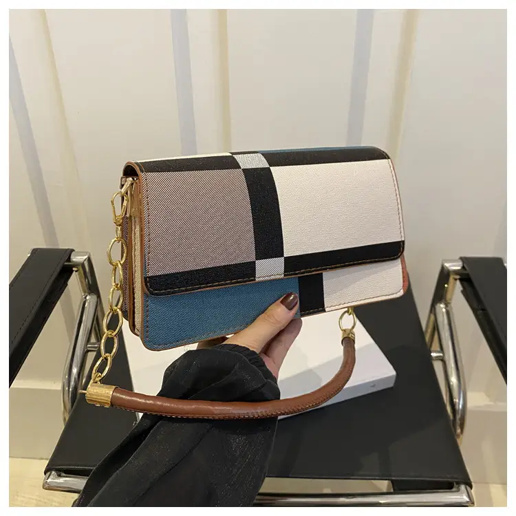 Women's Korean Style Crossbody Bag Brown Black Checkered — feature 13
