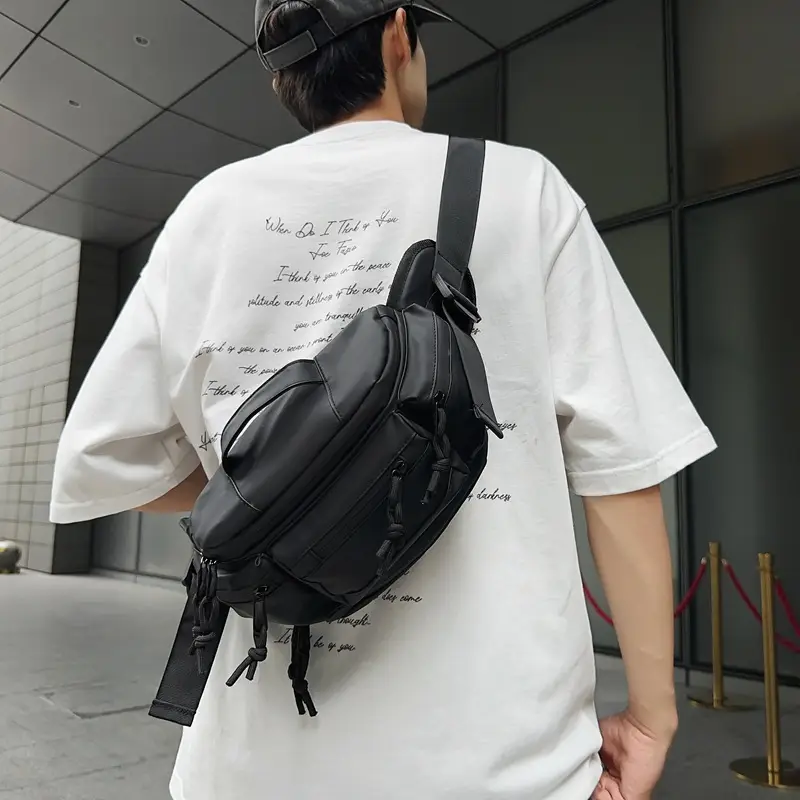Men's Black Crossbody Sports Bag Satchel Design - Image 5