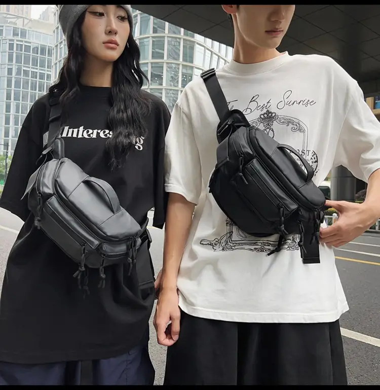 Men's Black Crossbody Sports Bag Satchel Design — feature 24