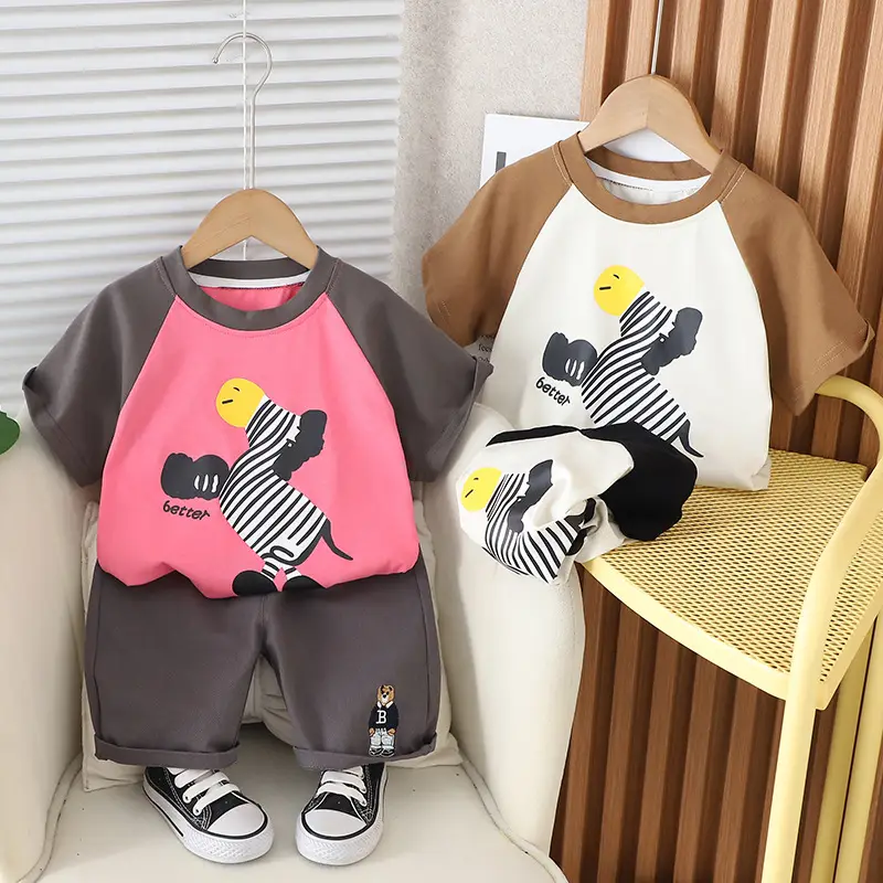 Boys Cotton Cartoon Shorts T-Shirt Set 2024 Summer - Image 4