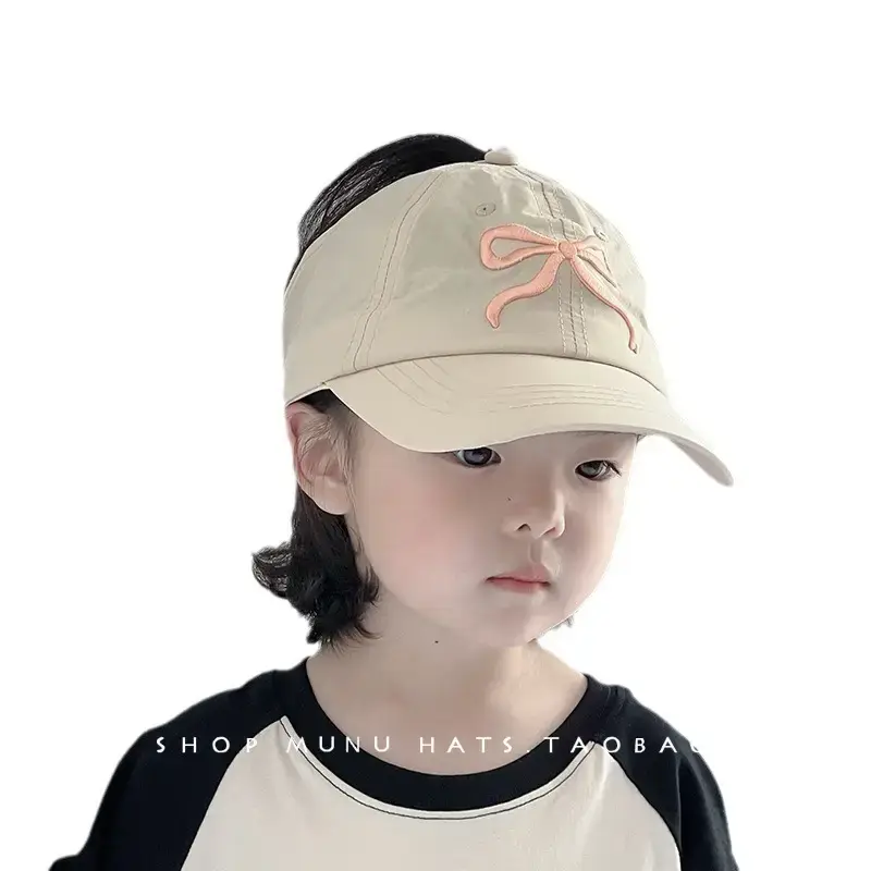 Children's Beige Baseball Cap with Orange Logo - Image 10