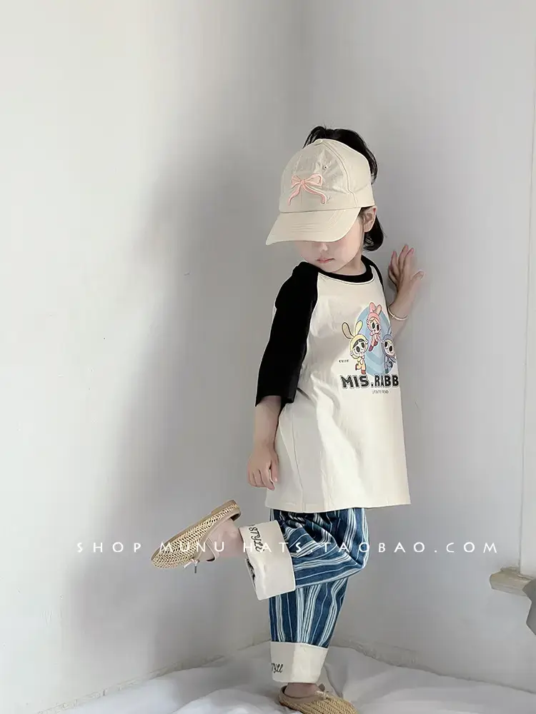 Children's Beige Baseball Cap with Orange Logo — feature 15