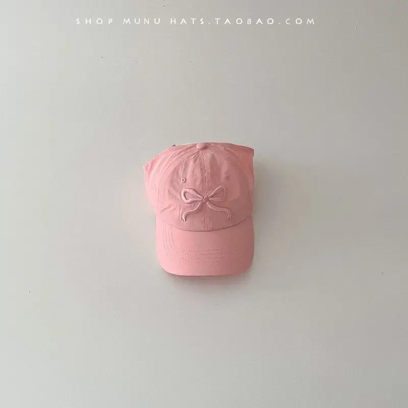 Children's Beige Baseball Cap with Orange Logo - Image 2