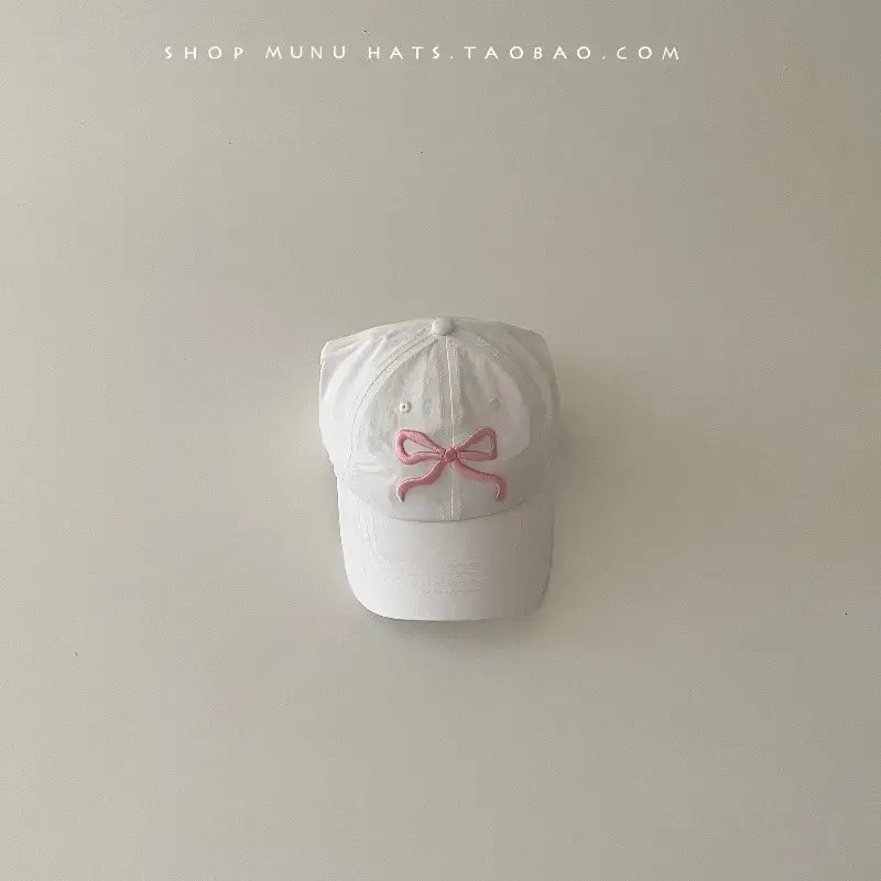 Children's Beige Baseball Cap with Orange Logo - Image 3