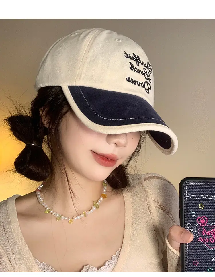 Women Korean Embroidered Baseball Cap with Deep Brim — feature 6