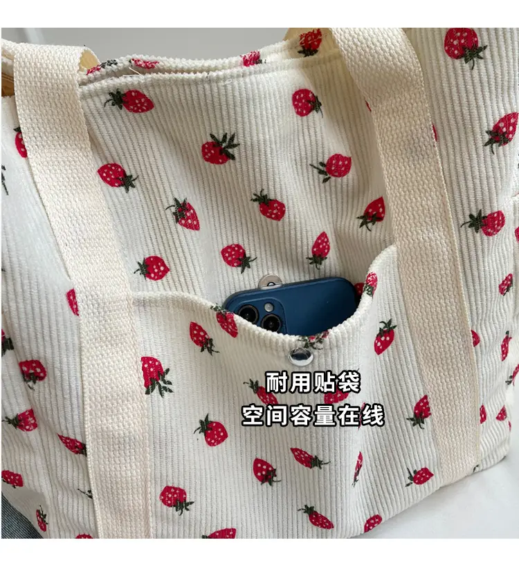 Women Printed Flannel Large Bag Pink Heart Design — feature 4