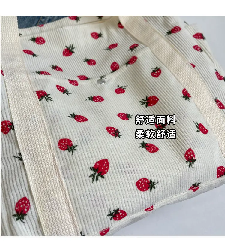 Women Printed Flannel Large Bag Pink Heart Design — feature 7