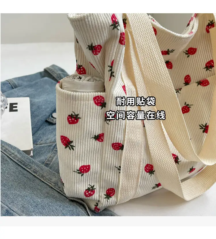Women Printed Flannel Large Bag Pink Heart Design — feature 8