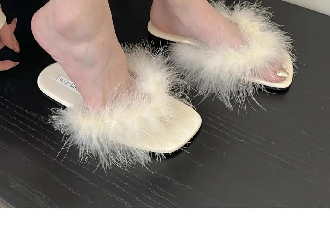Women's Faux Fur Slippers Low Heel Sandals — feature 11