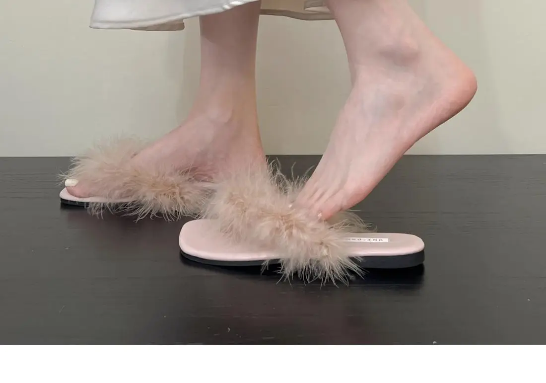 Women's Faux Fur Slippers Low Heel Sandals — feature 7