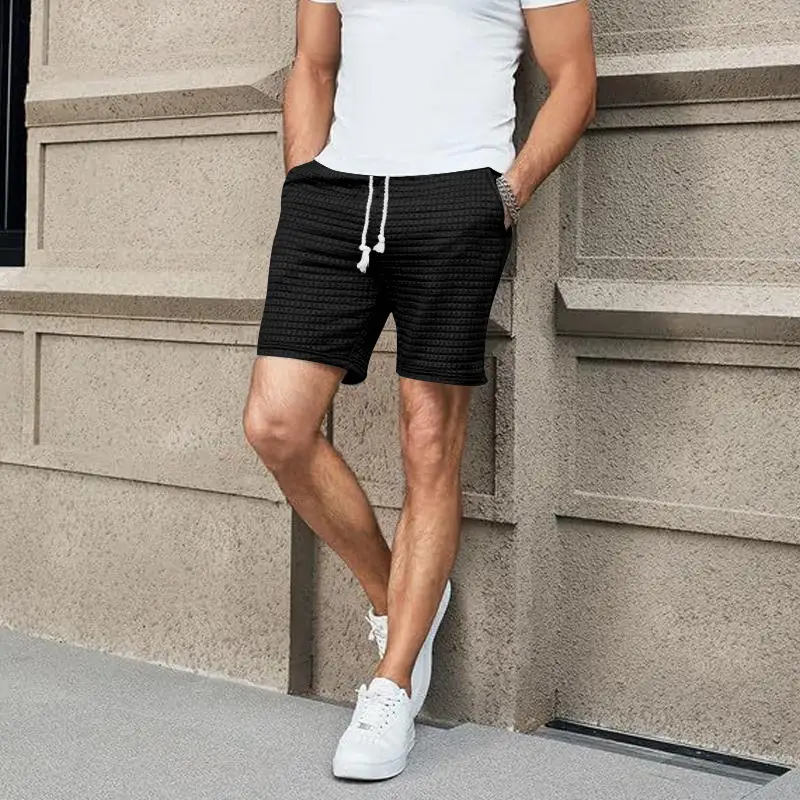 Men's 2025 Cross-Border White Waffle Shorts — feature 14