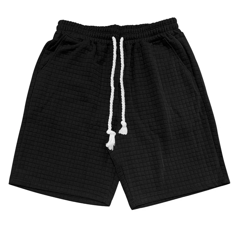 Men's 2025 Cross-Border White Waffle Shorts — feature 17