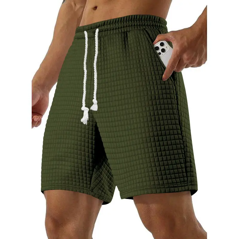 Men's 2025 Cross-Border White Waffle Shorts — feature 21