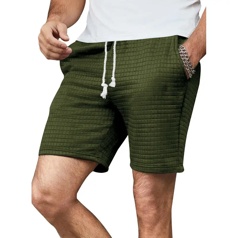 Men's 2025 Cross-Border White Waffle Shorts — feature 22