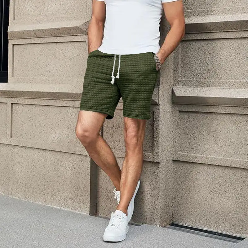 Men's 2025 Cross-Border White Waffle Shorts — feature 23