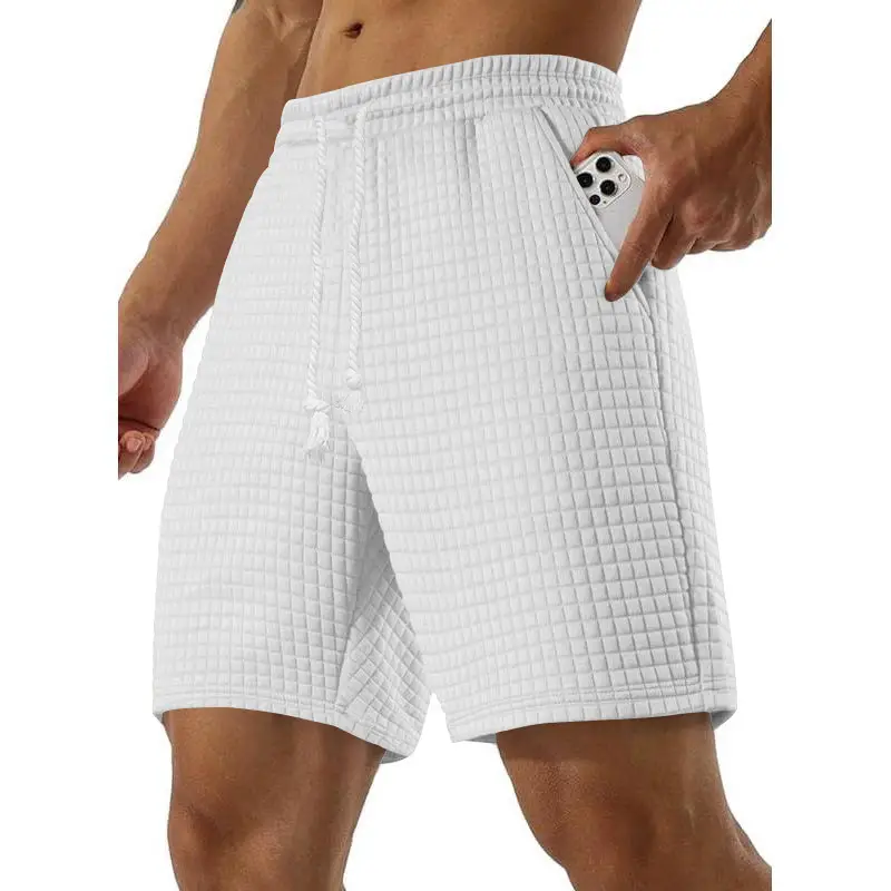 Men's 2025 Cross-Border White Waffle Shorts — feature 3