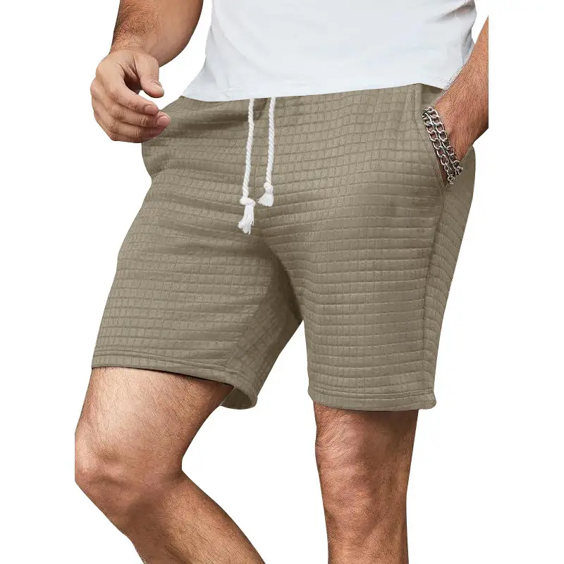 Men's 2025 Cross-Border White Waffle Shorts — feature 31