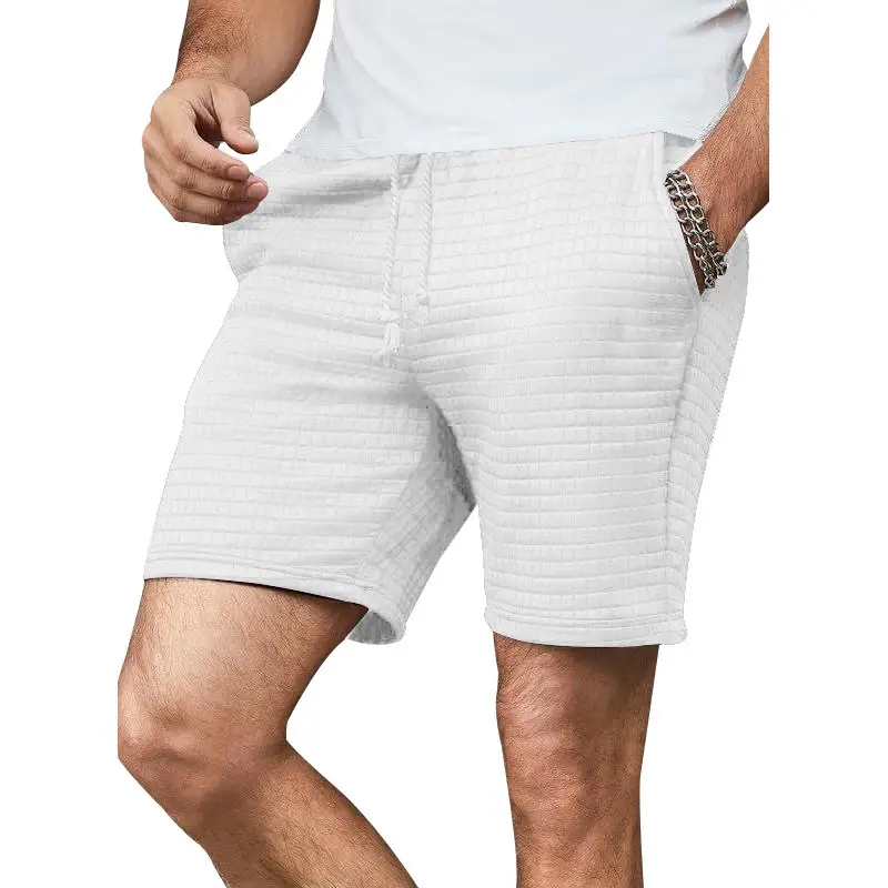 Men's 2025 Cross-Border White Waffle Shorts — feature 4