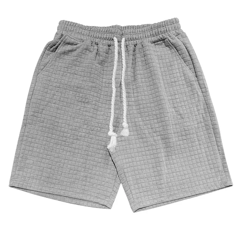 Men's 2025 Cross-Border White Waffle Shorts — feature 44