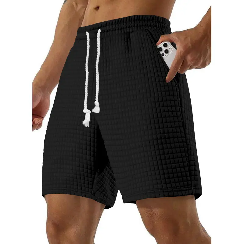 Men's 2025 Cross-Border White Waffle Shorts - Image 2