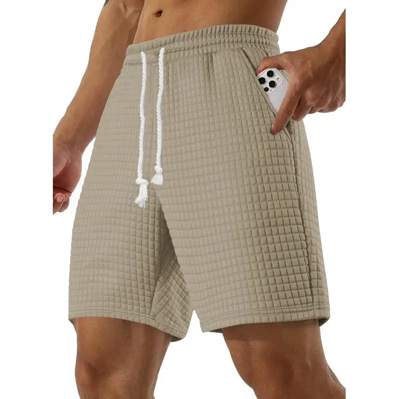Men's 2025 Cross-Border White Waffle Shorts - Image 4