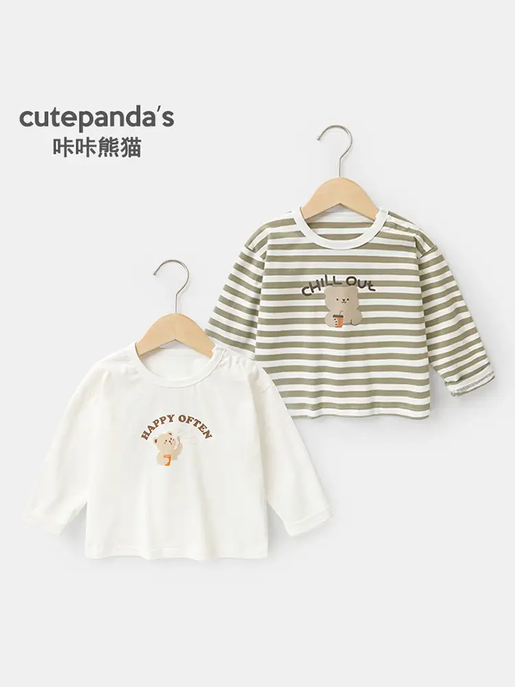 Baby T-Shirt White Striped Spring Outfit