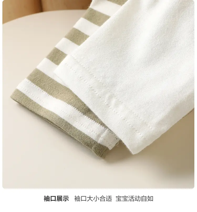 Baby T-Shirt White Striped Spring Outfit — feature 10