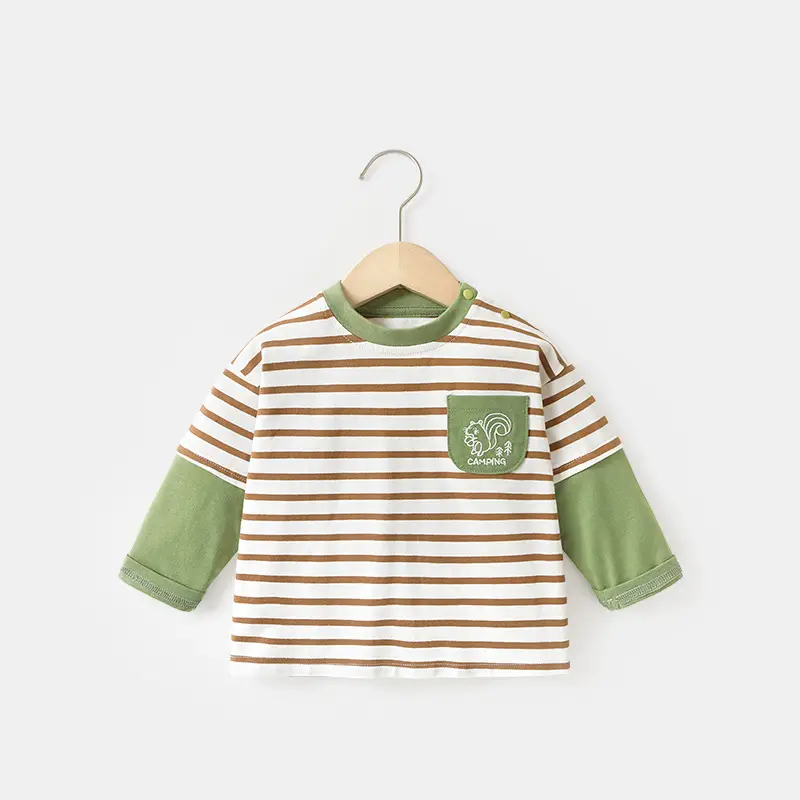 Baby Long Sleeve T-Shirt Grey Spring Outfit - Image 2