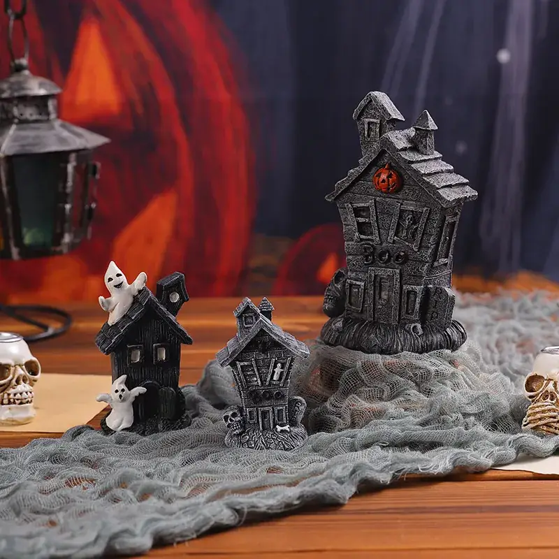 Halloween Mini Decor Set with Ghosts and House - Image 7