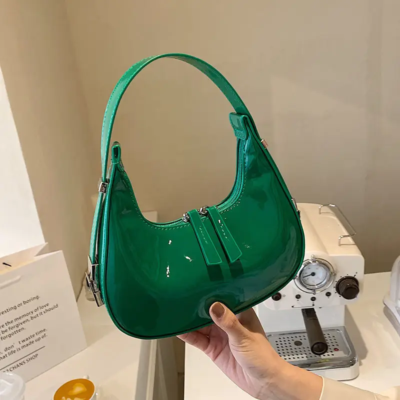 Women Patent Leather Bright Shoulder Bag 2024 - Image 5