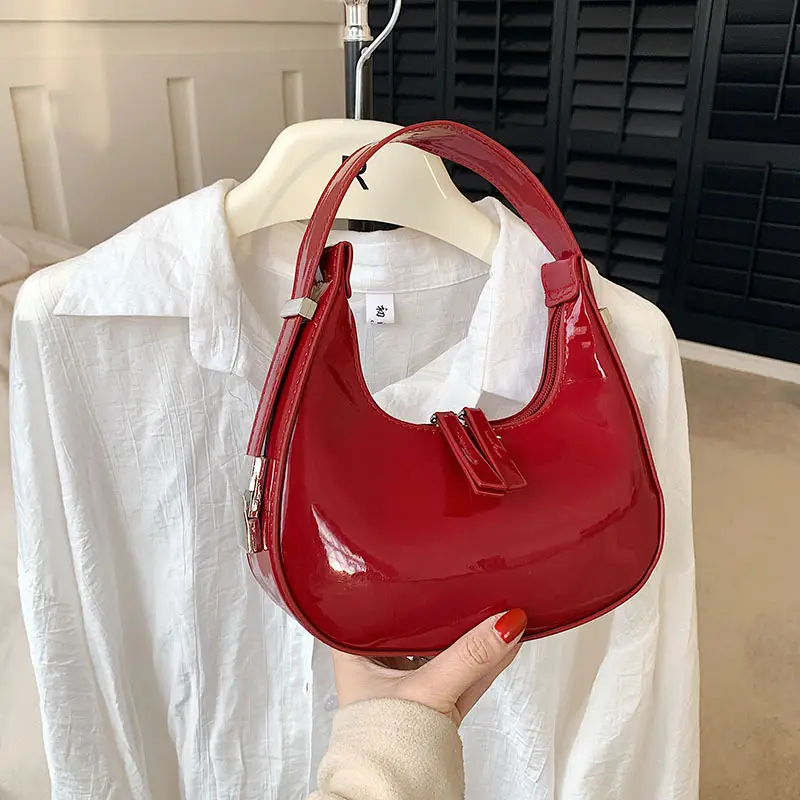 Women Patent Leather Bright Shoulder Bag 2024 - Image 7