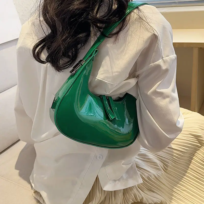Women Patent Leather Bright Shoulder Bag 2024 - Image 8
