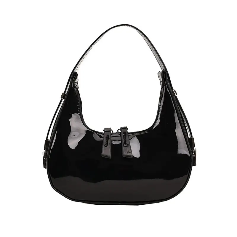 Women Patent Leather Bright Shoulder Bag 2024 - Image 2