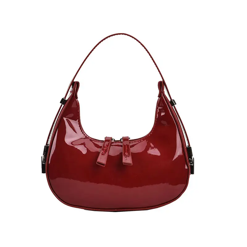 Women Patent Leather Bright Shoulder Bag 2024 - Image 3