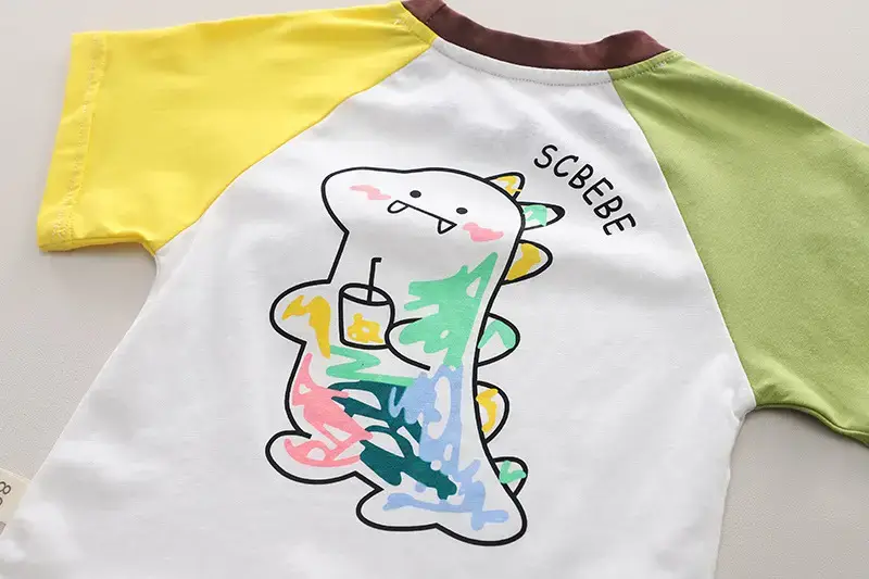 Children's Cartoon T-Shirt Yellow White Brown Shorts 2024 — feature 9