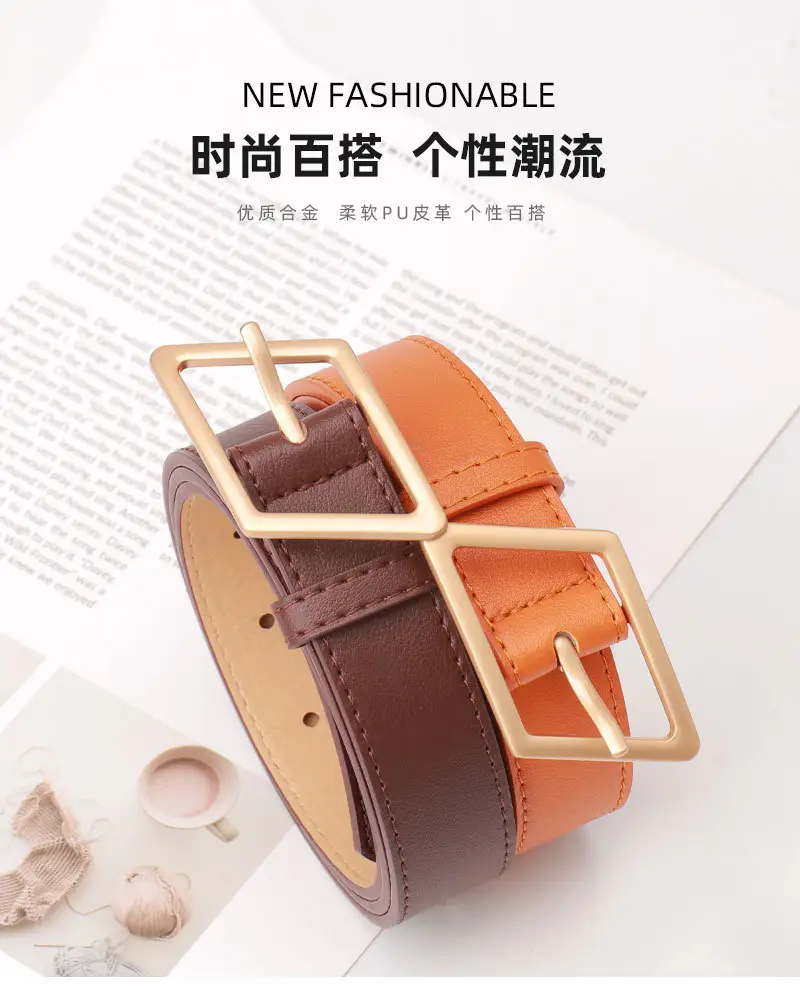 New Fashion Women's Wide Belt High-End Color Decorative Belt — feature 2