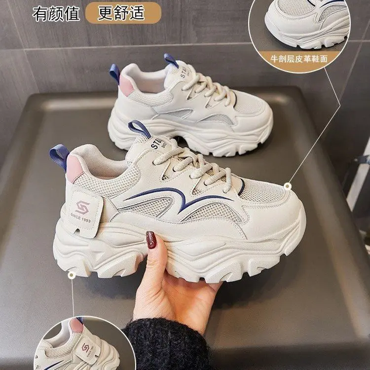 Women's White Mesh Thick Sole Casual Shoes 2024 - Image 6