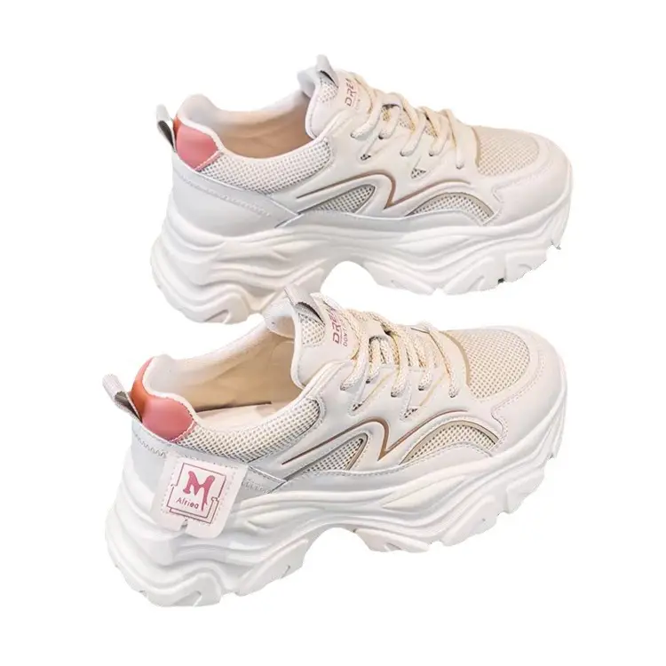 Women's White Mesh Thick Sole Casual Shoes 2024 - Image 7