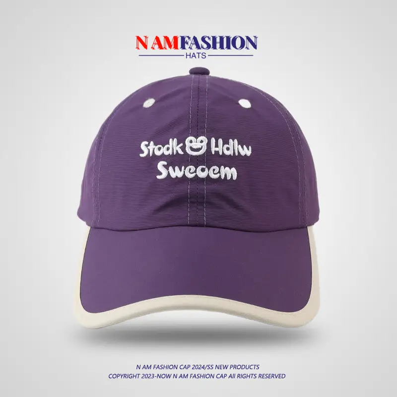 Korean Embroidered Sunscreen Cap Black Small - Image 7