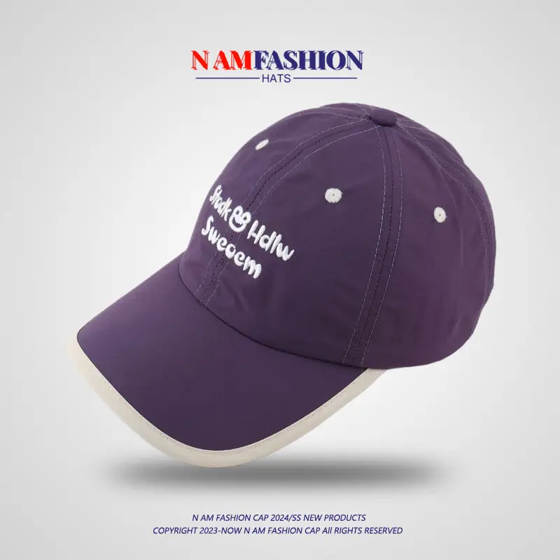 Korean Embroidered Sunscreen Cap Black Small — feature 5