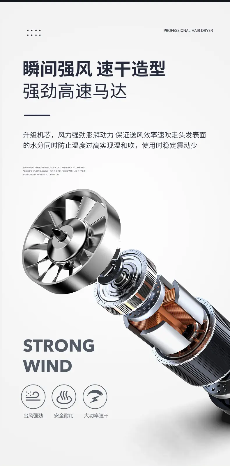 Green Hair Dryer with Blue Ion Technology — feature 10